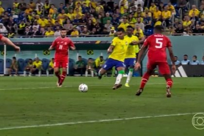 Brasil marca gol contra Sérvia - Foto: Reprodução/TV Globo