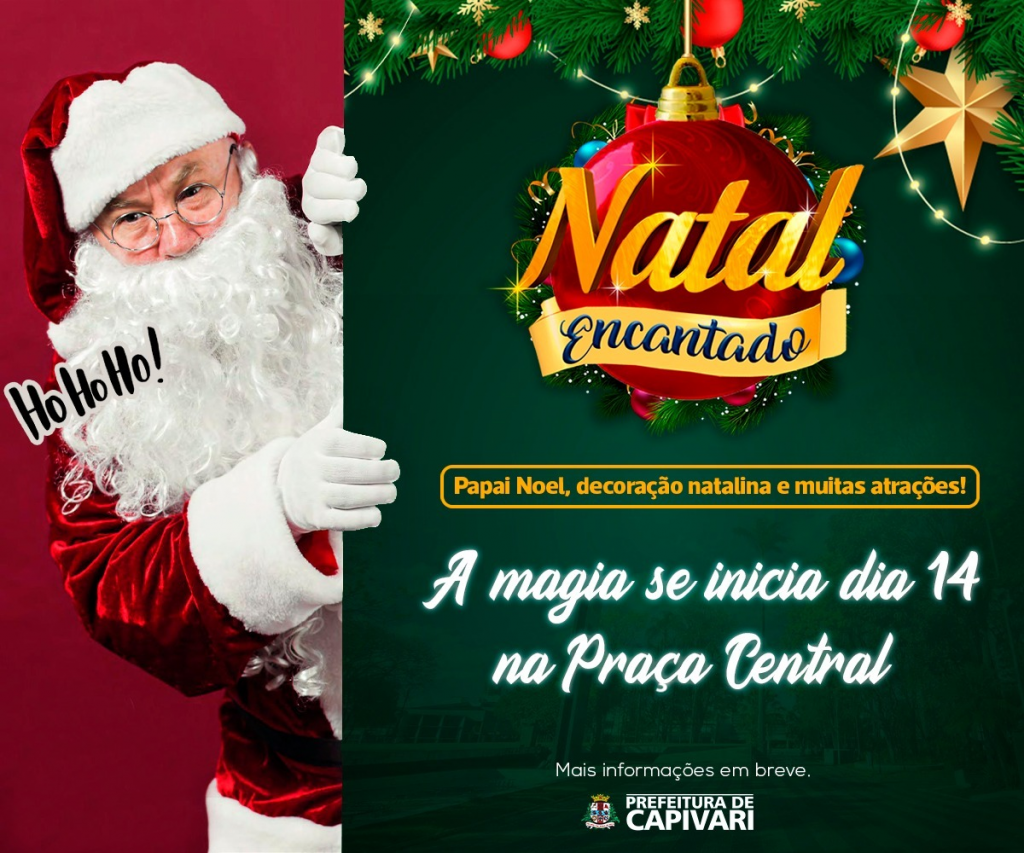 Natal Encantado acontece em Capivari dia 14 de dezembro - Foto: Divulgação/Prefeitura de Capivari