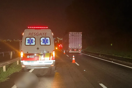 Mulher morre atropelada na Rodovia Anhanguera, em Campinas — Foto: Heitor Moreira/EPTV