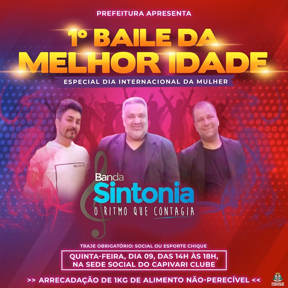 1º Baile da Melhor Idade será realizado na próxima quinta-feira, 09 de março - Foto: Divulgação/Prefeitura de Capivari