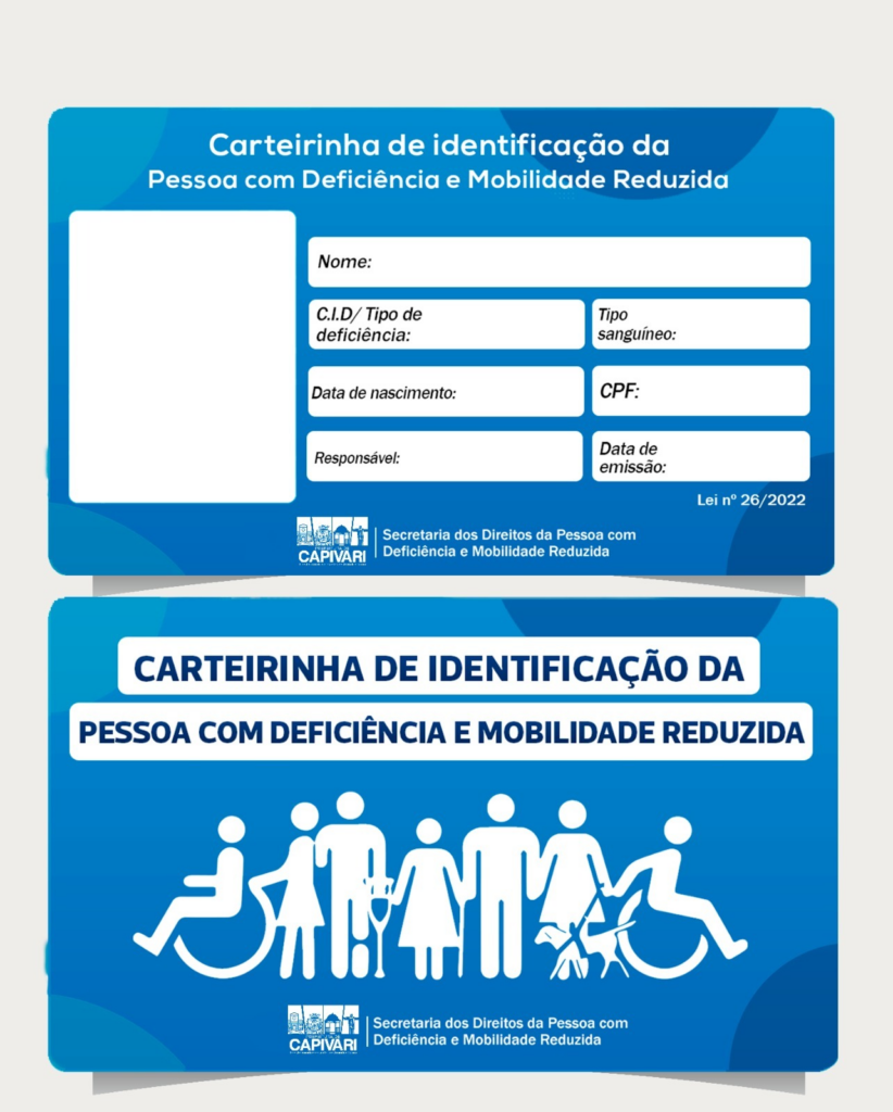 Carteira de identificação da Pessoa com Deficiência é emitida pela Secretaria PCD - Foto: Divulgação/Prefeitura de Capivari