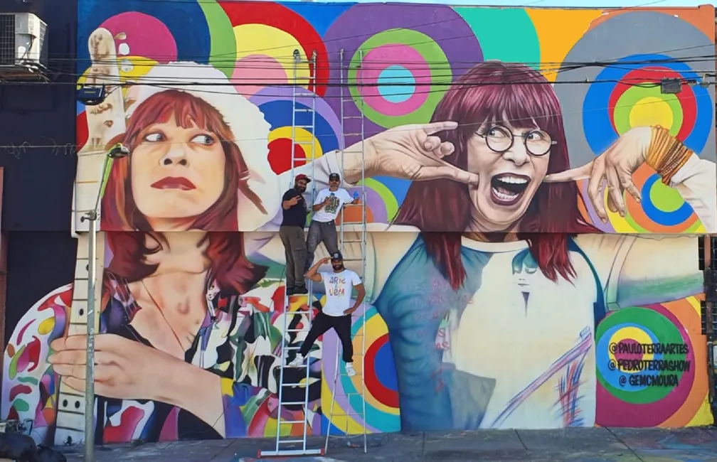 Rita Lee ganha mural na Vila Mariana, bairro onde cantora nasceu e cresceu em SP — Foto: Paulo Terra/Arquivo pessoal