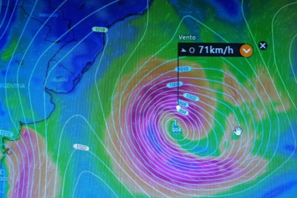O que são ciclones extratropicais e porque podem ser perigosos - Foto: Reprodução/Windy.com