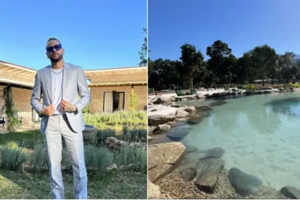 Lago artificial na mansão de Neymar que seria inaugurado nesta sexta (23) foi interditado - Foto: Reprodução/Redes Sociais