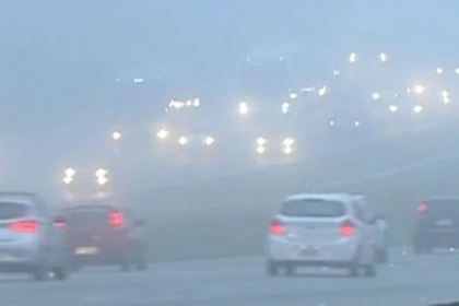 Neblina na Rodovia dos Bandeirantes — Foto: Reprodução/TV Globo