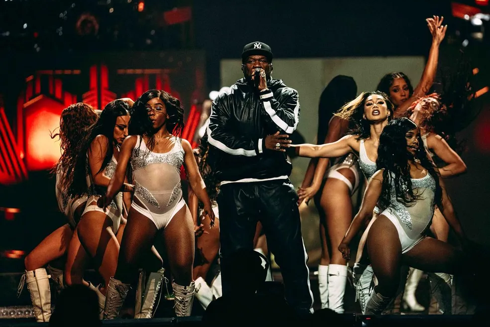 50 Cent faz show em Los Angeles — Foto: Reprodução/Instagram