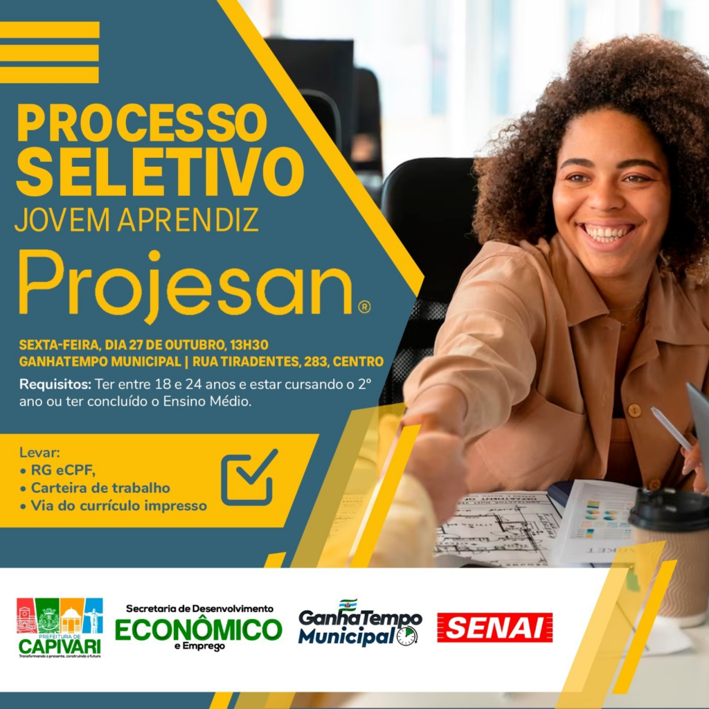 PAT Capivari Abre Seleção para Jovens Aprendizes em Manutenção Industrial - Foto: Divulgação/Prefeitura de Capivari