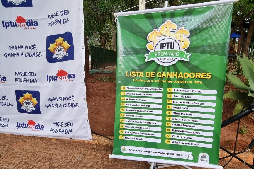 Secretaria de Finanças Anuncia Vencedores do 29º Sorteio do "IPTU Premiado" em Capivari - Foto: Divulgaçãp/Prefeitura de Capivari