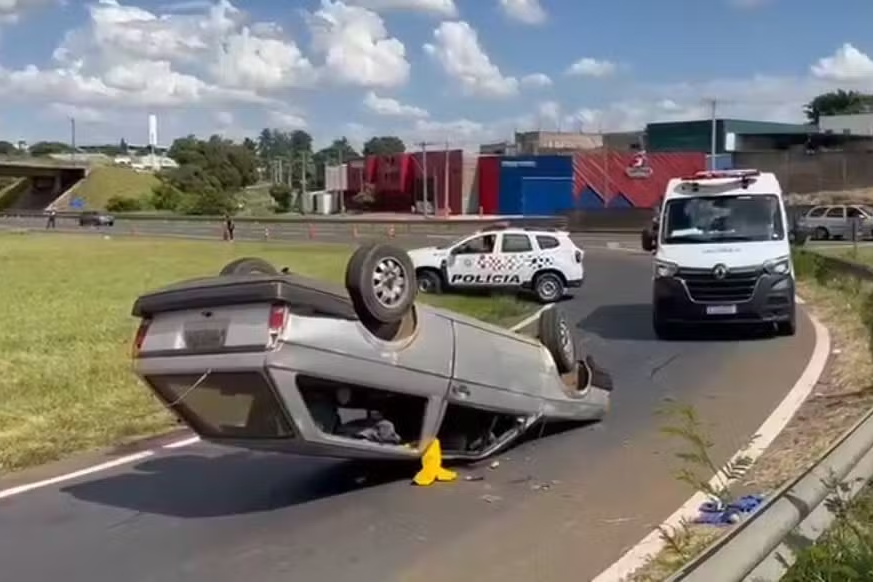 Tragédia na Rodovia SP-304: Motorista Não Sobrevive a Capotamento em Santa Bárbara — Foto: Victor Taker