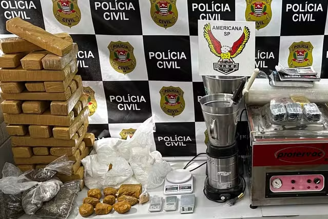 Polícia Civil apreende 81,2 quilos de drogas e prende suspeitos em Santa Bárbara d'Oeste — Foto: Dise Americana