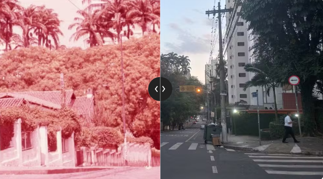 Veja antes e depois de bairro que inspirou cenário da Turma da Mônica nos anos 70 — Foto 1: Centro de Memória da Unicamp — Foto 2: Rafael Smaira/g1