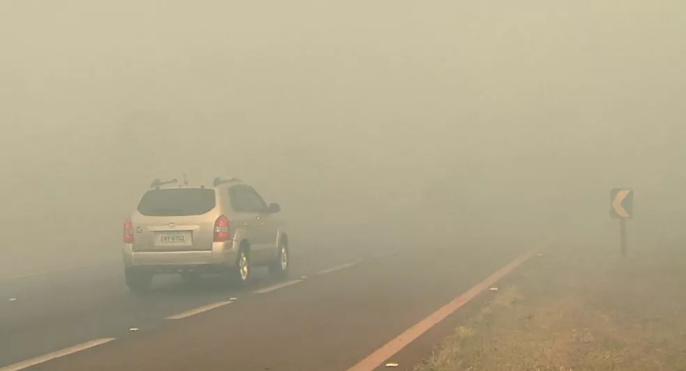 Como evitar acidentes em caso de queimadas nas margens de rodovias — Foto: Reprodução/ EPTV