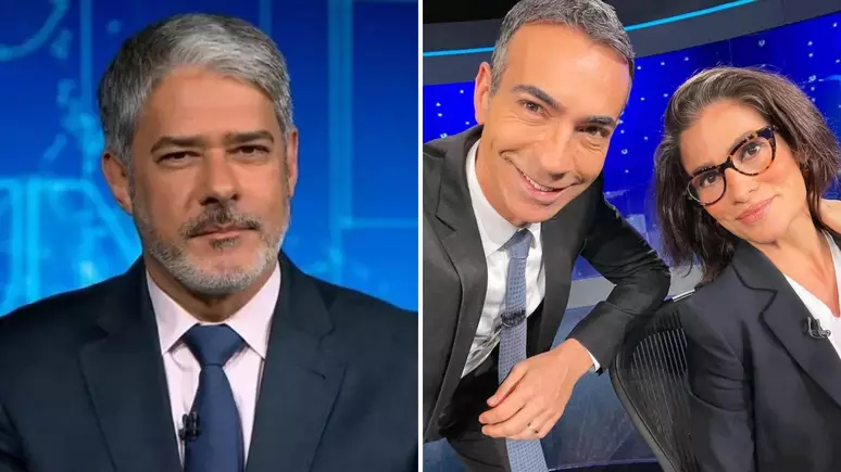 César Tralli assume lugar de William Bonner no 'Jornal Nacional' - Foto: Reprodução/TV Globo / Mais Novela
