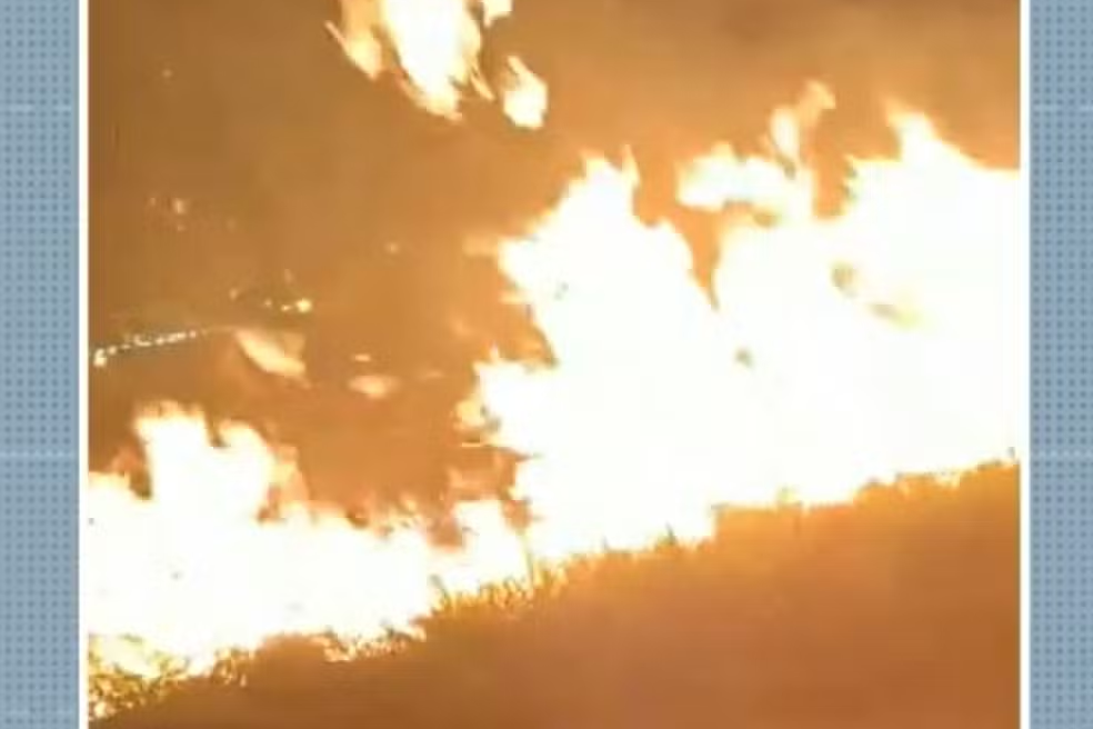 Incêndios destrói áreas de mata em Limeira e na estrada para Mogi Mirim — Foto: Reprodução/EPTV