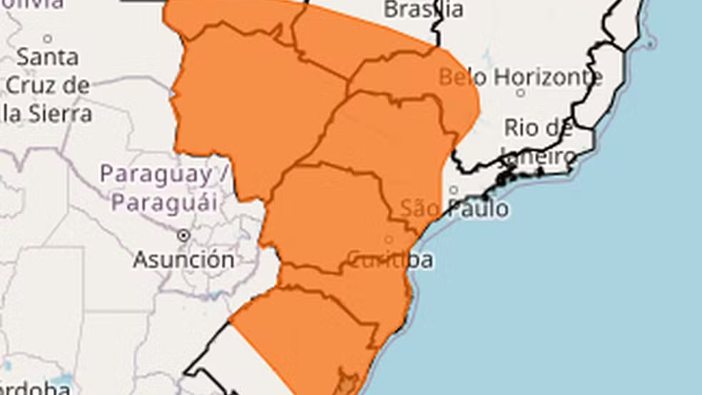 Alerta laranja: parte do país pode ter tempestades nesta sexta-feira (11) — Foto: Inmet